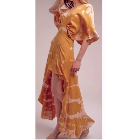 YOUNG FABULOUS & BROKE Thea Dress M Sweet Fig Ladder Tie Dye Boho High Low Maxi - Picture 16 of 16